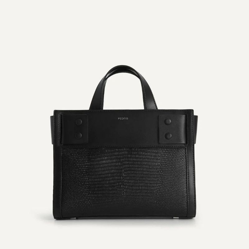PDRO Lizard-Effect Leather Top Handle Bag