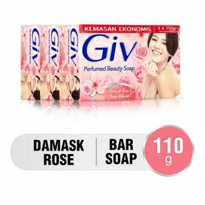 GIV SOAP WHITE DAMASK ROSE &amp; CHERRY BLOSSOM 3X110GR