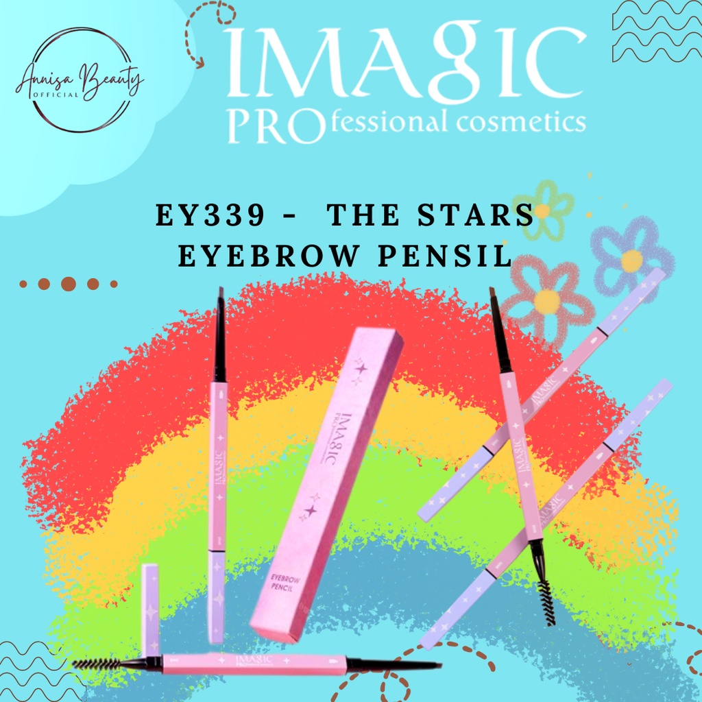 [100%ORIGINAL] IMAGIC Eyebrow Pencil Stars Purple Pink Tube Waterproof 5 Colors Eyebrow Pen