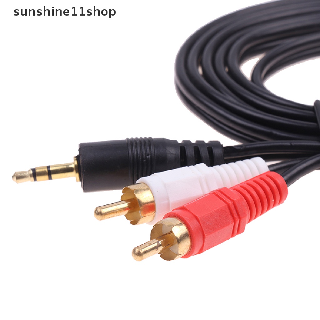 Sho Jack 3.5mm Aux to 2kabel RCA Audio Video 2RCA Cord Untuk PC DVD TV VCR Speaker N