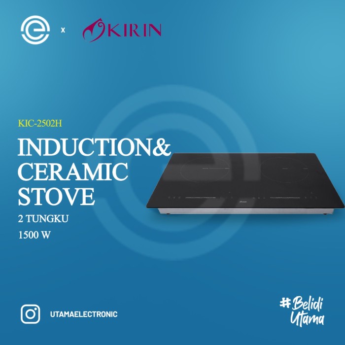 KIRIN Kompor Tanam Induksi Keramik 2 Tungku KIC-2502H
