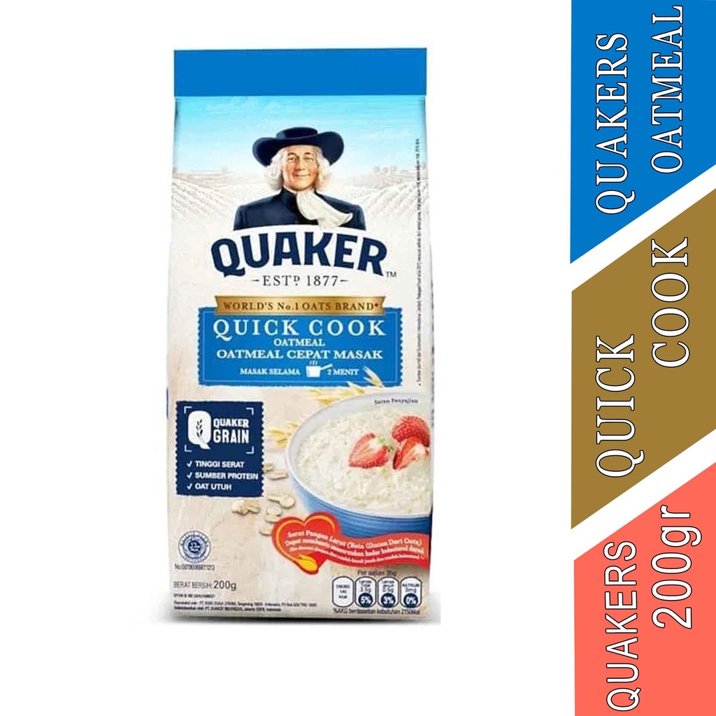 

SEREAL GANDUM- QUAKER OATS QUICK COOK 200g- OAT MEAL