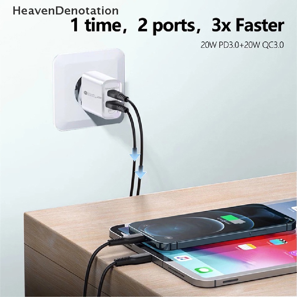 [HeavenDenotation] Pd 20W USB Charger Quick Charge 3.0 Fast Phone Charger Adapter Tipe-PD Untuk Telepon HDV