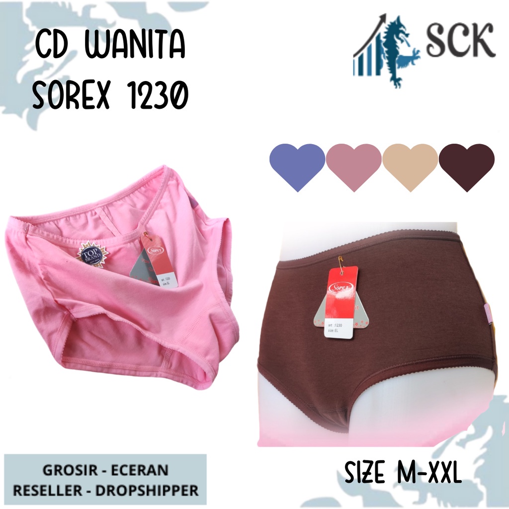 CD SOREX 1230 Ukuran M-XXL / Celana Dalam  Extra Lembut Katun Halus / Pakaian Dalam Wanita - sckmenwear GROSIR