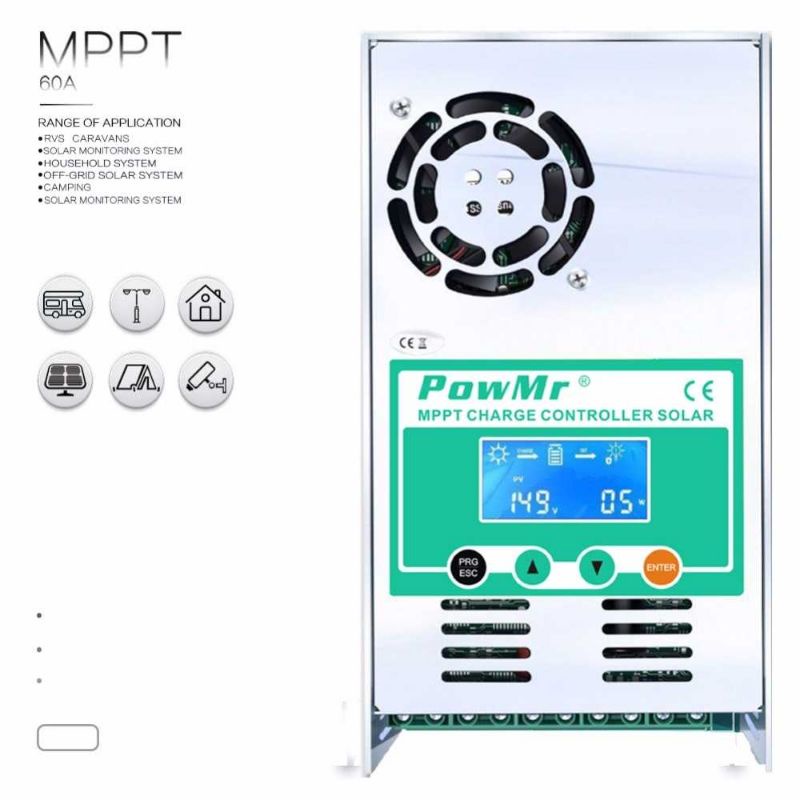 PowMr Solar Charge Controller MPPT Automatic 12V/24V/36V/48V 60A - MPPT-60A