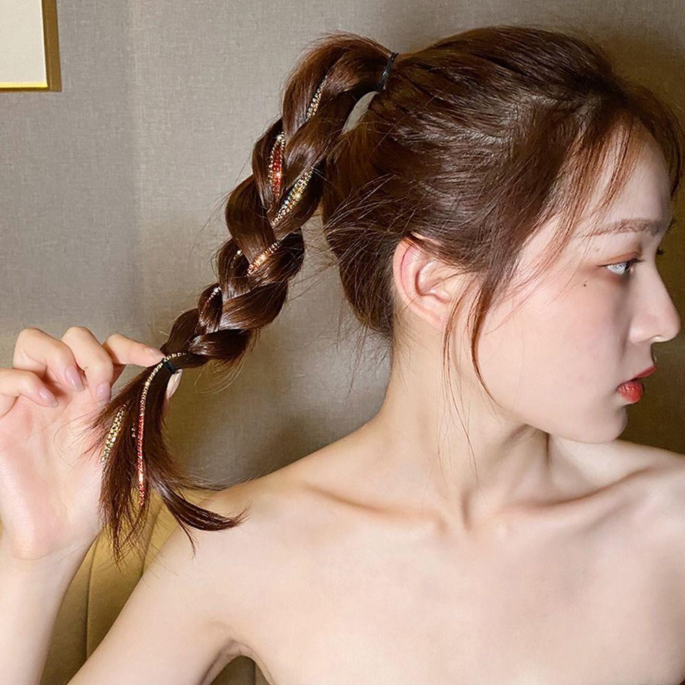 Agustinina Kristal Dikepang Jepit Rambut Elegan Stylish Rumbai Panjang Ponytail Clip Multi-layer Baru Hiasan Kepala Korea Jepit