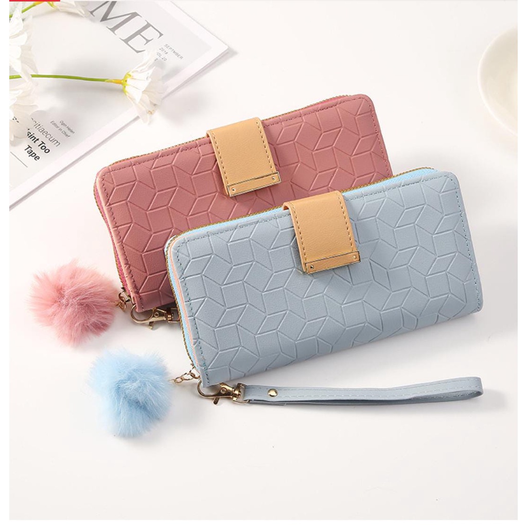 JJ 909 Dompet Lipat Dan Relesting Panjang Wanita Embos  Import
