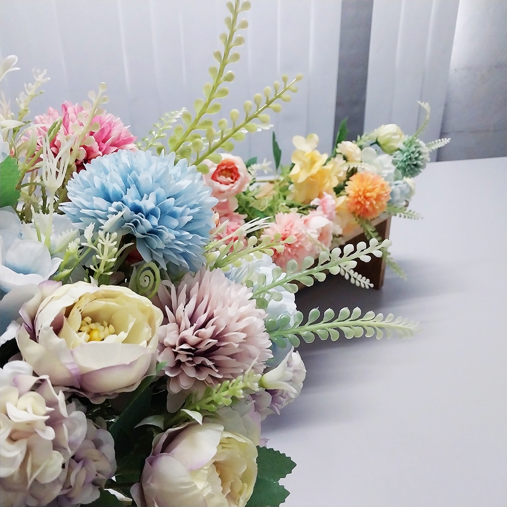 Bunga Hias Plastik Palsu Buket Austin Mix Artifical Flower Dekorasi Cantik Azgalery PBP144