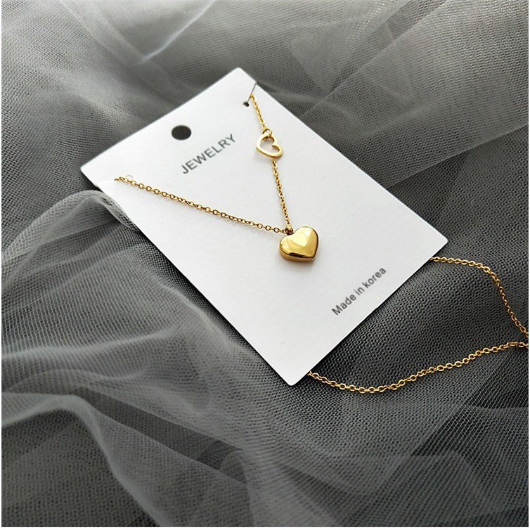 Gelang Kaki Motif Hati Untuk Wanita | Kalung Rose Gold 18k | Kalung Bahan Stainless Steel | Aksesoris Bahan Titanium Steel | Hadiah Ulang Tahun Tahan Air Tidak Pudar