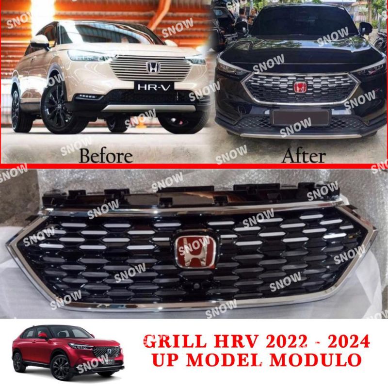 Grill Depan Bumper Honda HRV 2022 2023 2024 UP Hitam Modulo