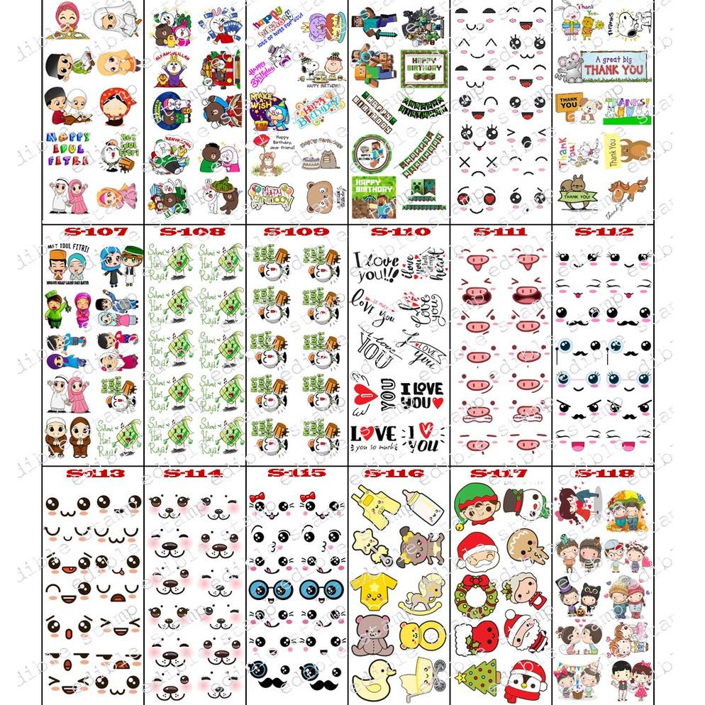 

pqu97 Edible Stamp Stiker Makanan Edible Stiker Edible Image Edible Print Sticker Makanan S101-S118 Terbukti