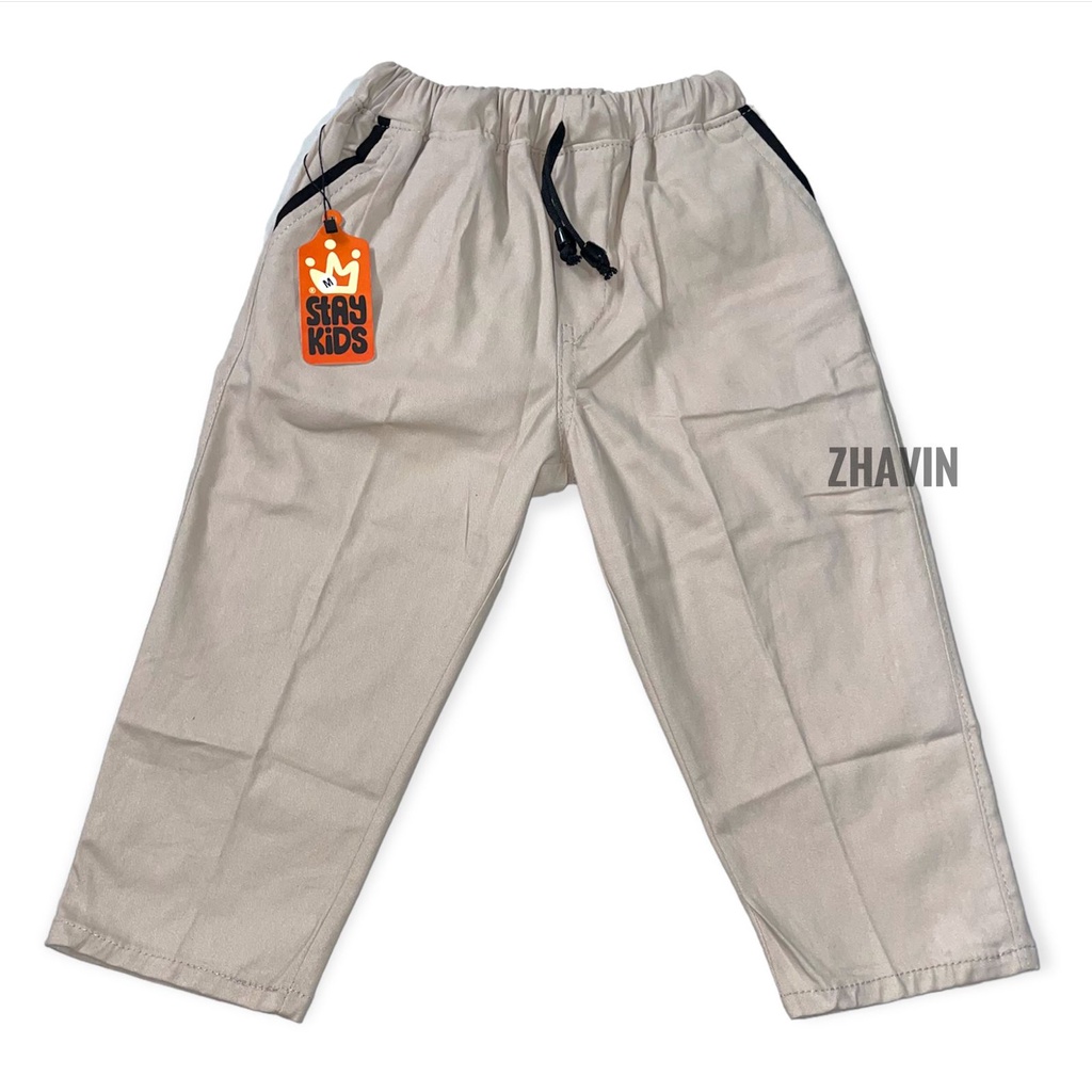 Celana chino panjang anak laki-laki usia 1-12 tahun bahan katun strecht combed