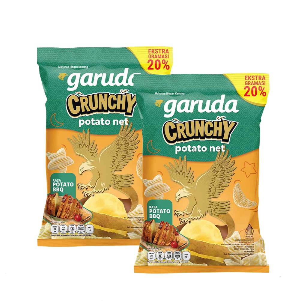 Garuda Crunchy/ Snack Kentang/ Rasa Potato BBQ/ 55g+11g