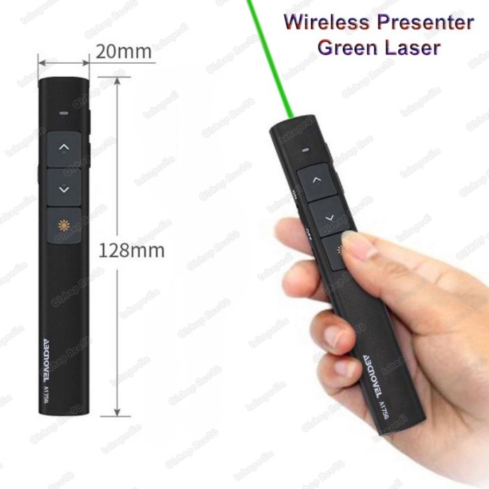 

[[JNT COD]] Wireless Presenter Green Laser ABCNOVEL A175G - Laser Pointer Hijau