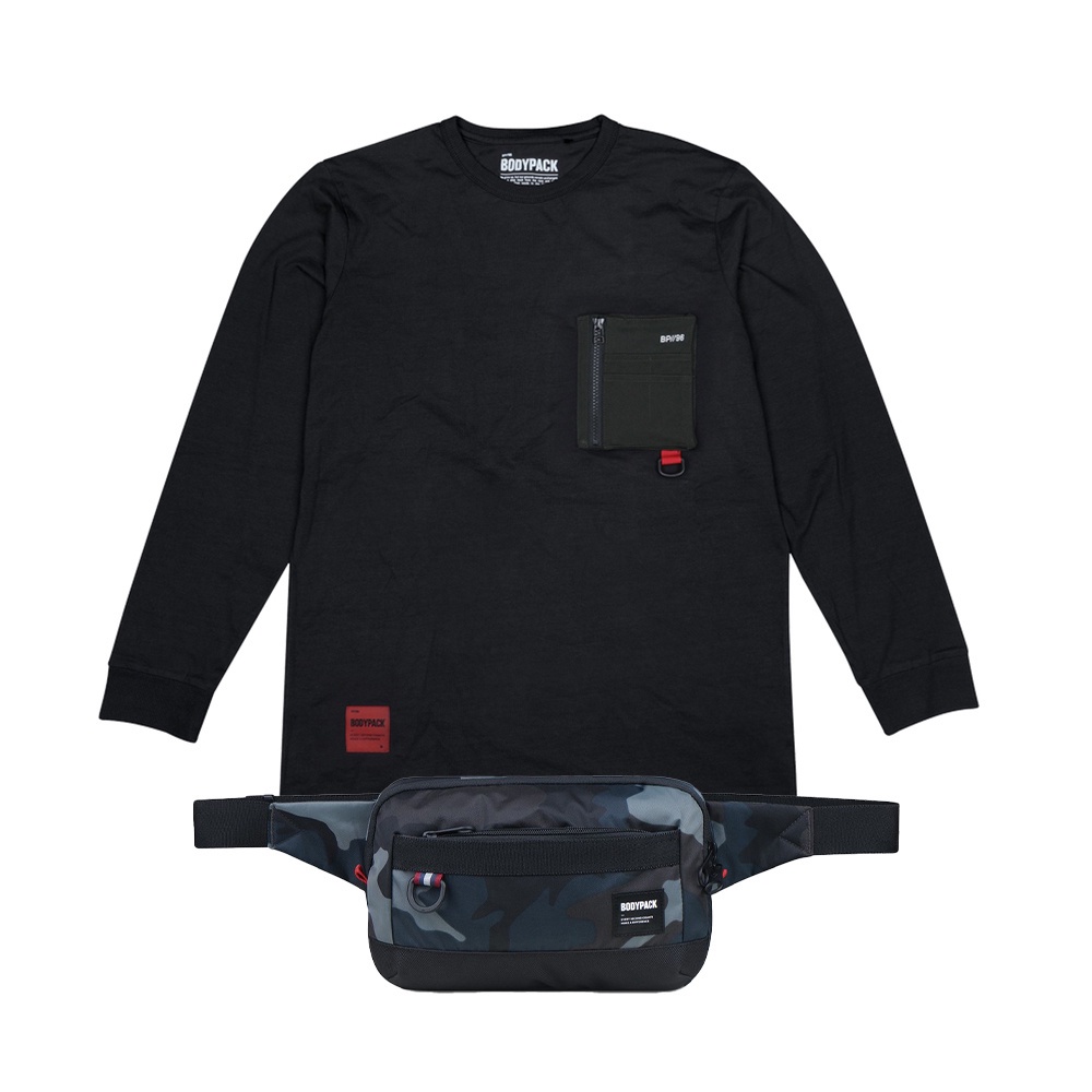 Bodypack Flyker Waist Bag Black  + Bodypack Casey T-Shirt