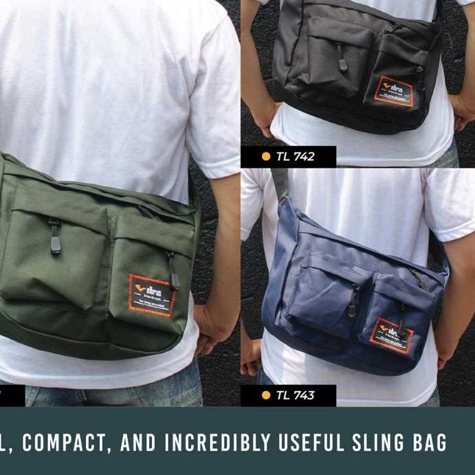 ➩ Tas Selempang Pria Sling Bag Distro Slempang Cowok Kuliah & Kerja Samping Slimbag Besar Murah ✺