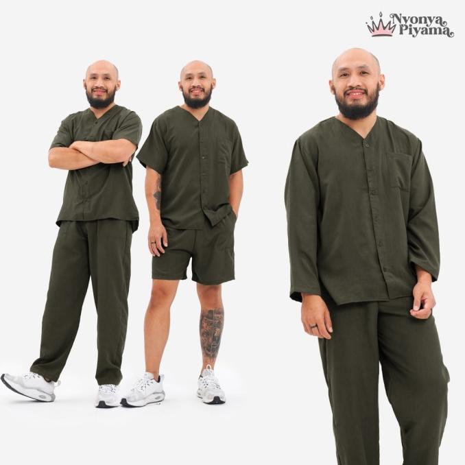 Nyonya Piyama Poly Bamboo Piyama Pria - Cobalt Oversized Cozy