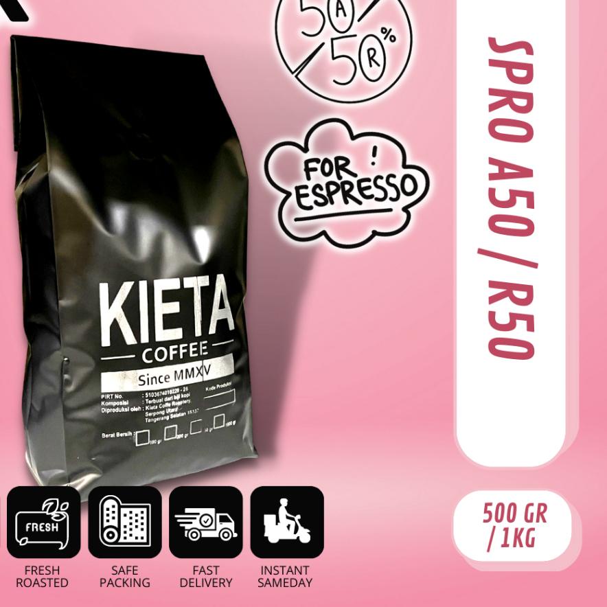 

▲ Biji Kopi 1kg Espresso Blend 50 arabika / 50 robusta ☃