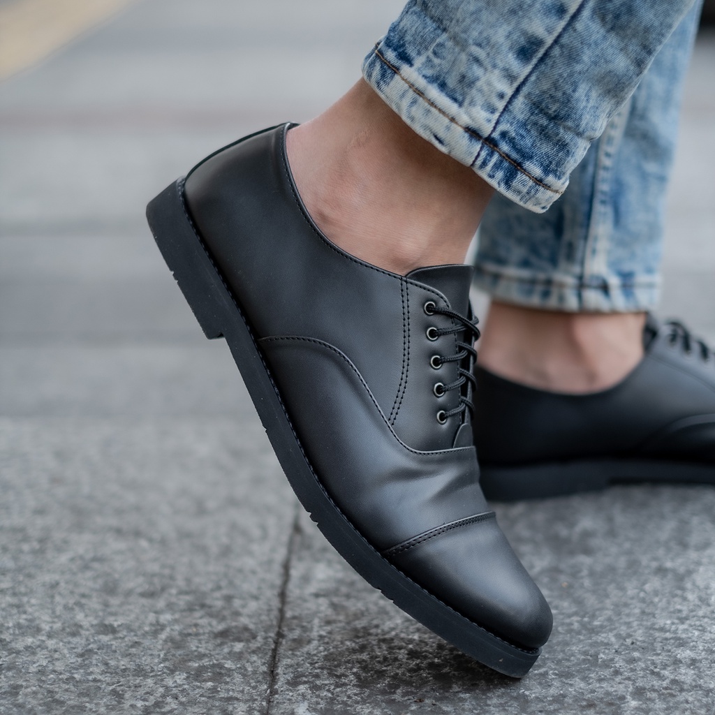 HARRISON FULL BLACK |ManNeedMe x Jack| Sepatu Oxford Pria | Pantofel Formal