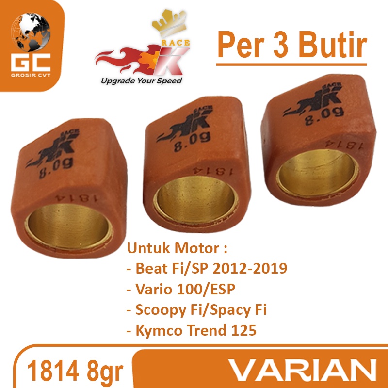 Sliding Roller Racing Race K Scoopy Vario Spacy Kymco Fi ESP POP Street 110 Per 3 Butir Race K IP19 1814