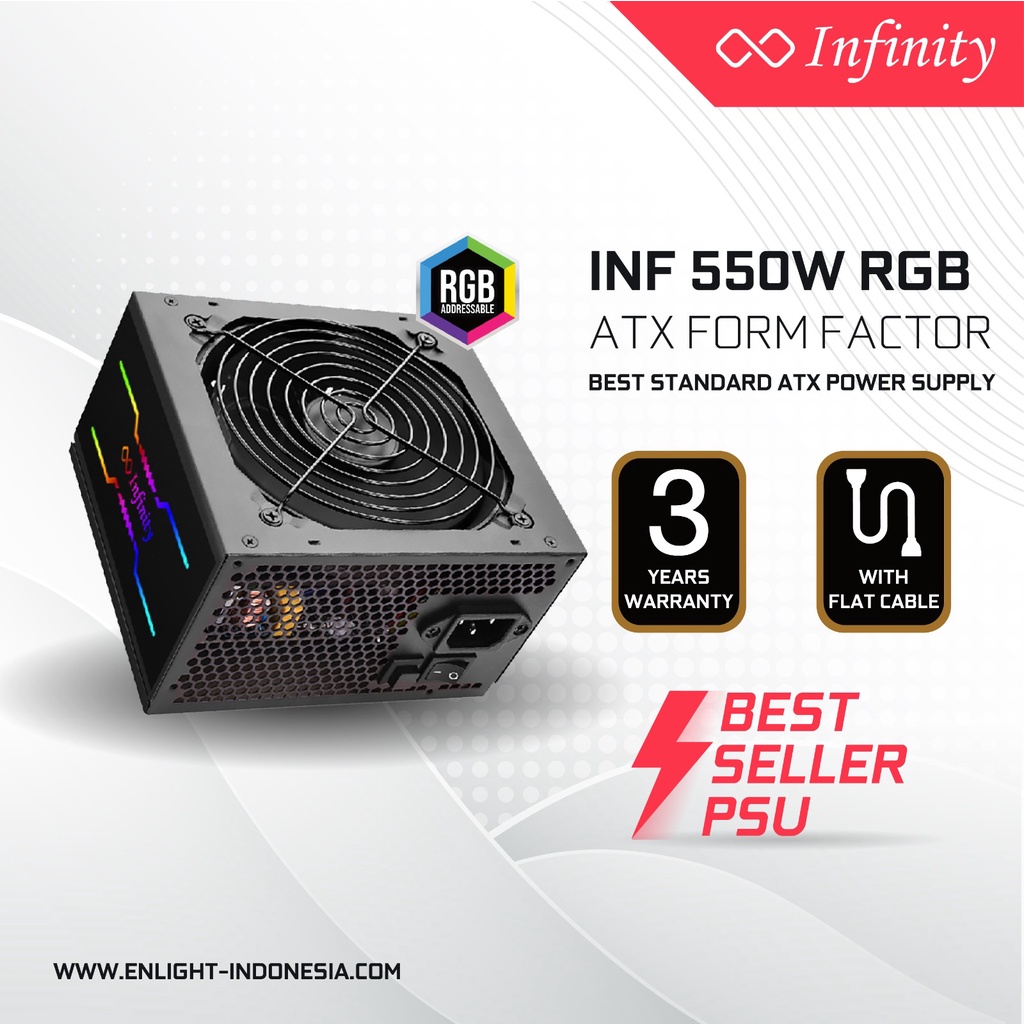 POWER SUPLLY INFINITY STRIKER 550WATT RGB