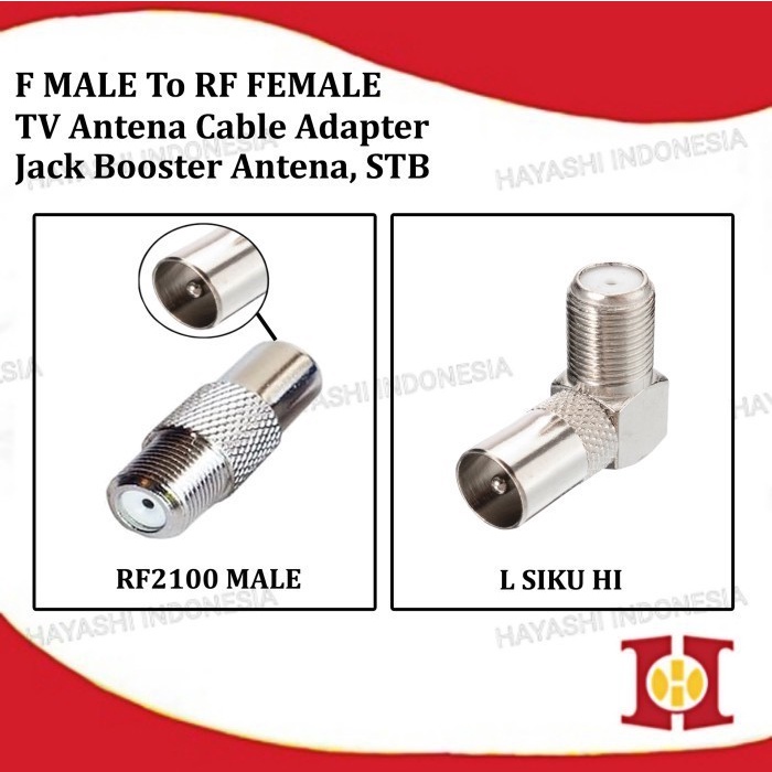 Konektor Jack Jek Antena TV PVC 5C STB Booster Penguat Sinyal Digital - 5pcs