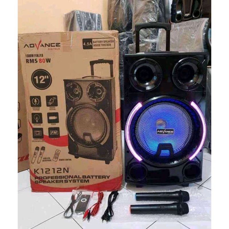 SPEAKER KARAOKE ADVANCE 12&quot; K-1212N SPEAKER BLUETOOTH KARAOKE 12 INCH K1212 N GARANSI RESMI