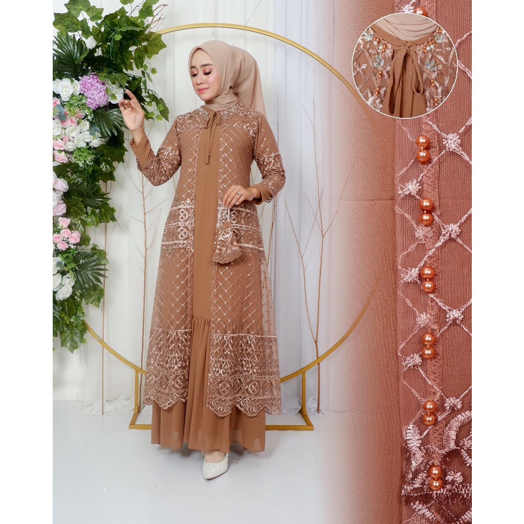 AK - GAMIS CARDIGAN SABYAN GAMIS 2 IN 1 OUTER LEPAS TERBARU 2023 GAMIS CERUTY SIZE M, L, XL, XXL GAM