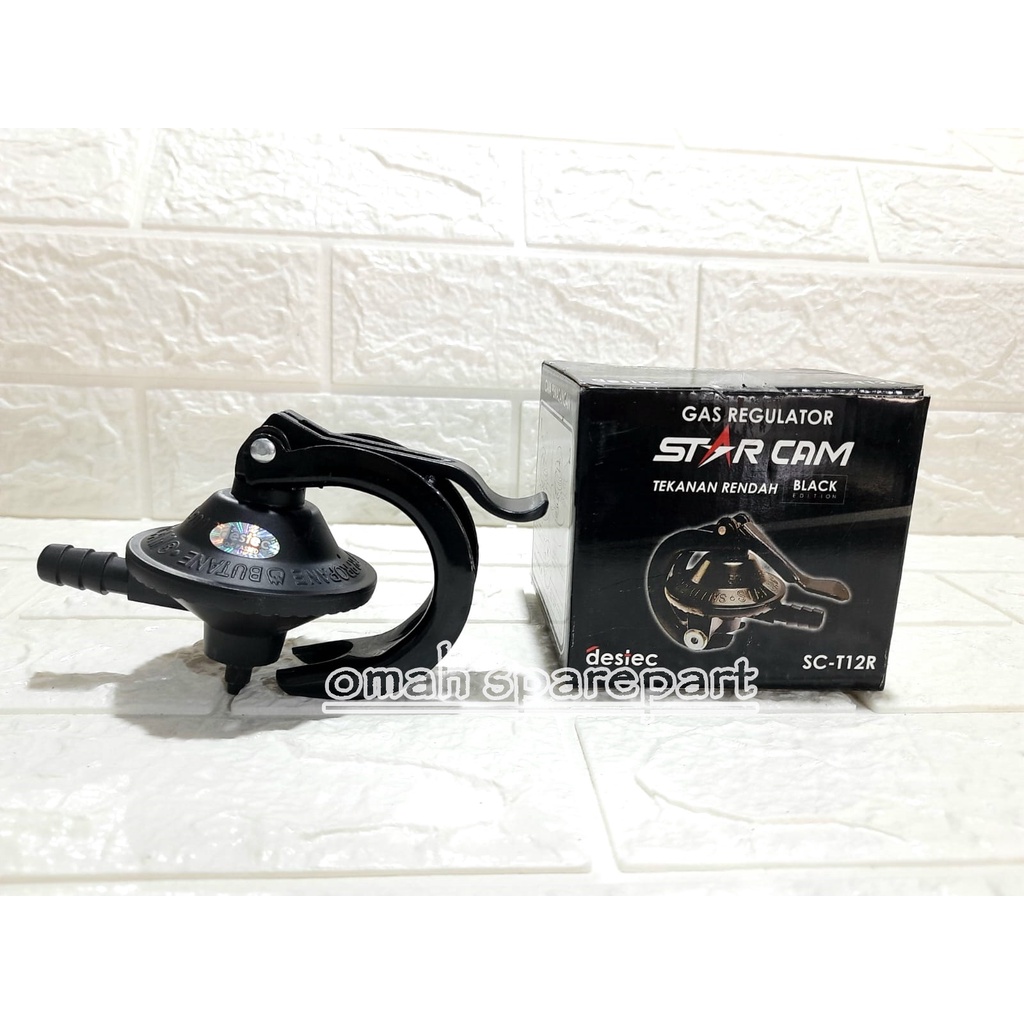 SPAREPART KOMPOR GAS - GAS REGULATOR STARCAM BLACK SC-T12R BLACK
