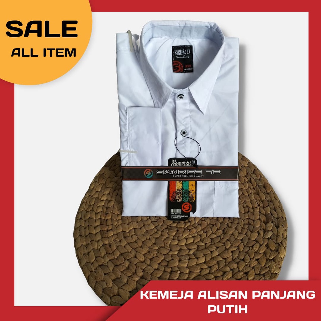 Kemeja alisan polos panjang pria/kemeja polos