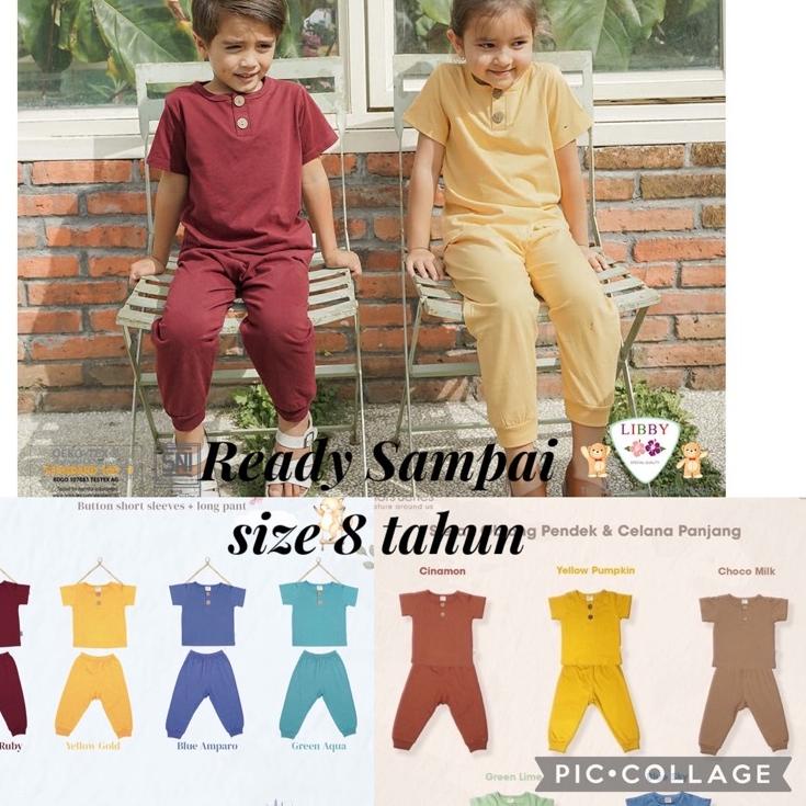 ♡ Libby FAVE SET Stelan Pendek celana Panjang Libby earth color series ۩