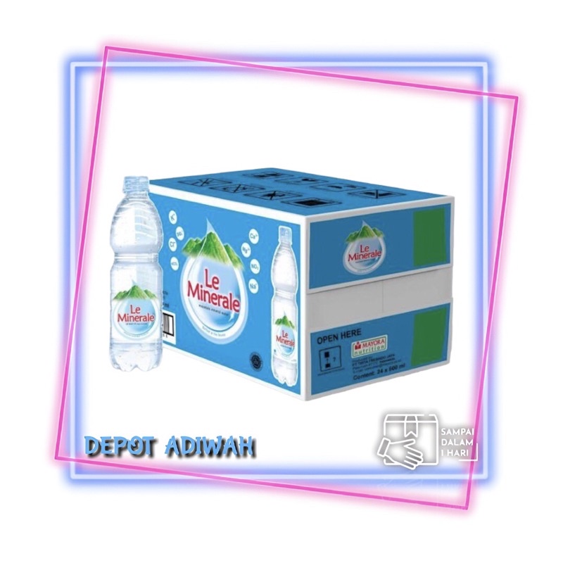 

Le Minerale pet 600ml per karton (isi 24 botol)