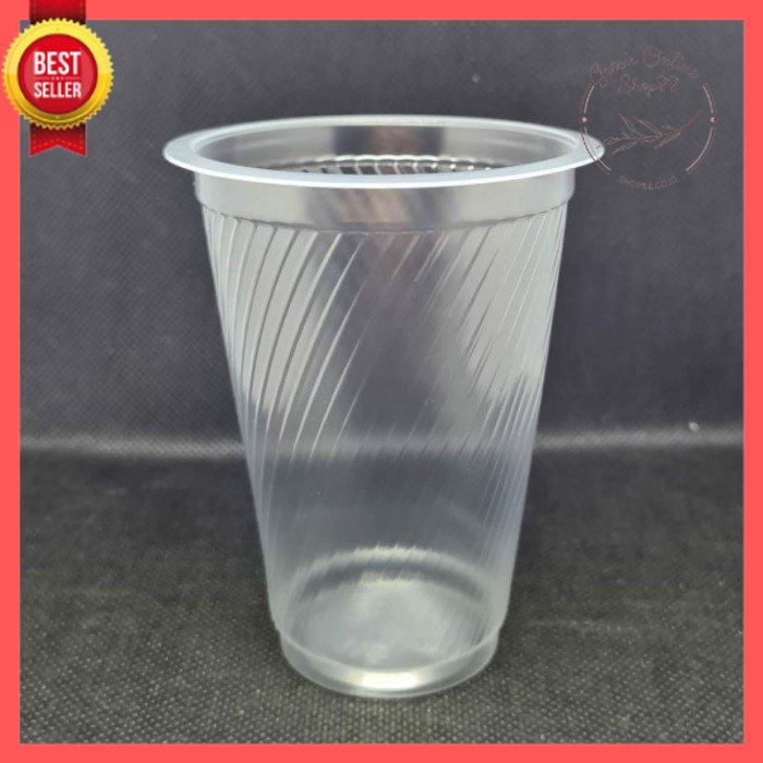 GOS -C406- 1 PCS Gelas Plastik Aqua 220ml - Gelas Plastik Bening Satuan - Gelas Kopi 220ml