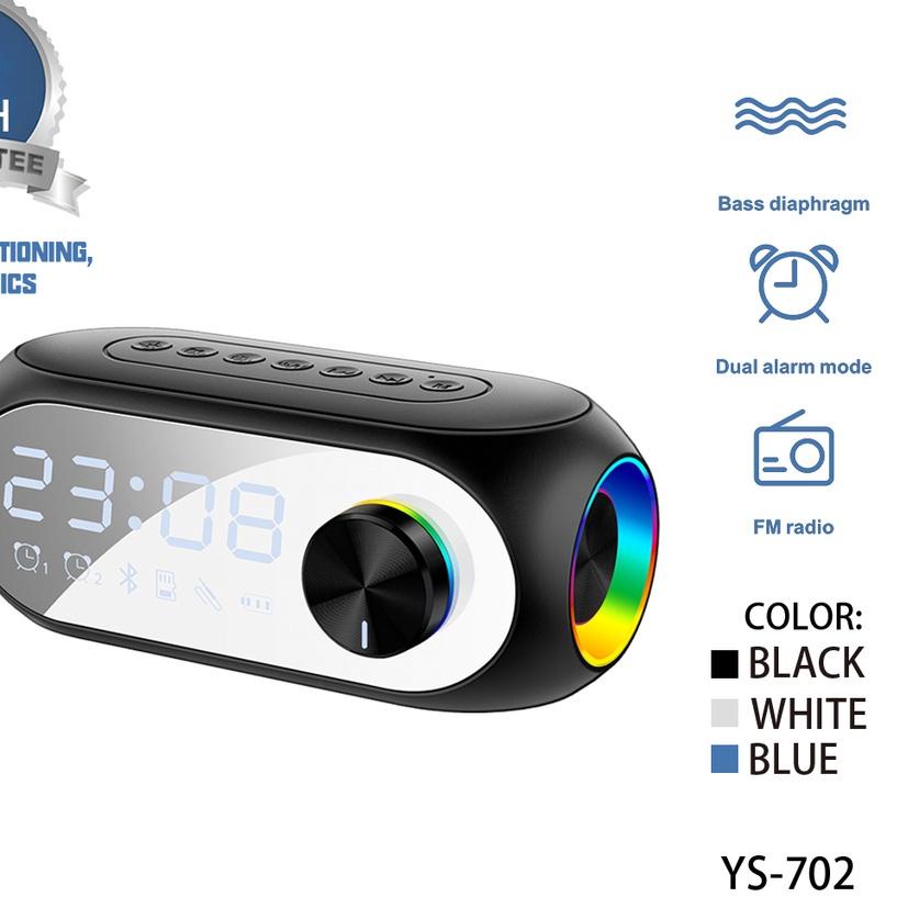✮ YESPLUS YS-702 Speaker Bluetooth LED Two Alarm Clock Night Light ❁