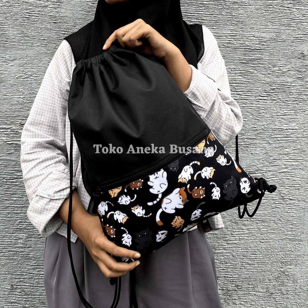 Tas Serut Wanita String Bag Tas Travel Drawstring Bag Tas Ransel Serut Wanita MTS006