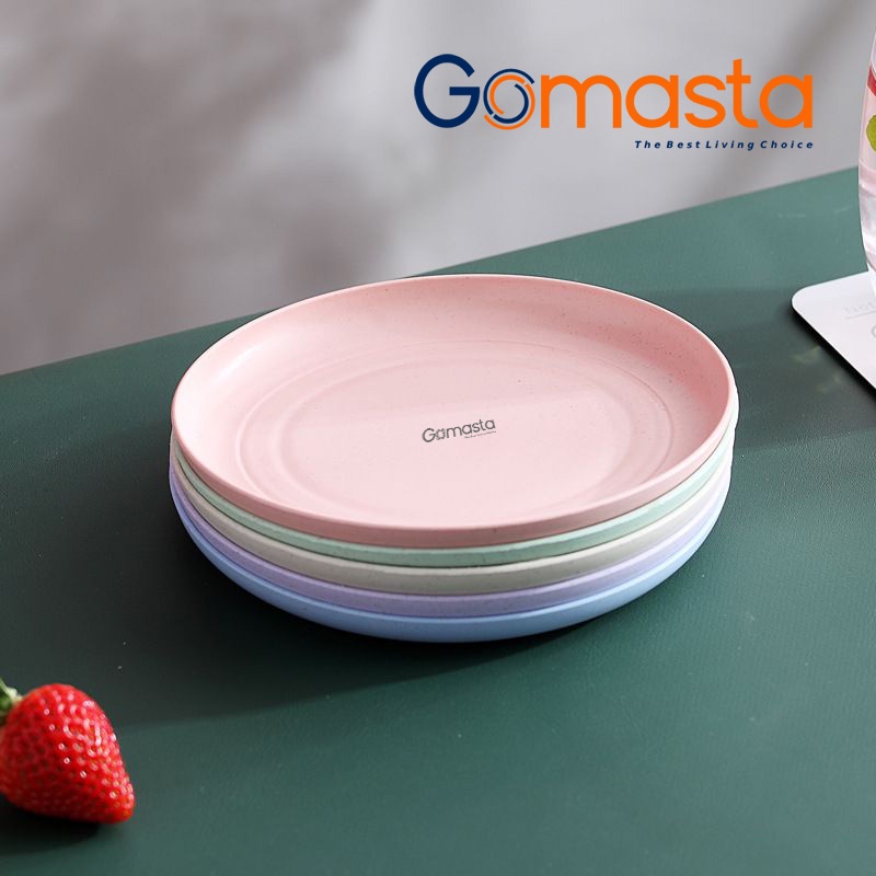 Murah Lebay GO-P03 Round Plate / Piring Bulat 15cm Piring Makan Piring Bulat Wheat Straw Warna Warni