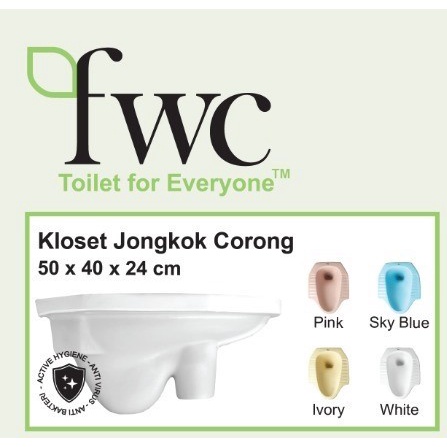 Terlaris Closet / Kloset Jongkok Fwc Biru Corong Lurus Lantai 2 (Gojek)