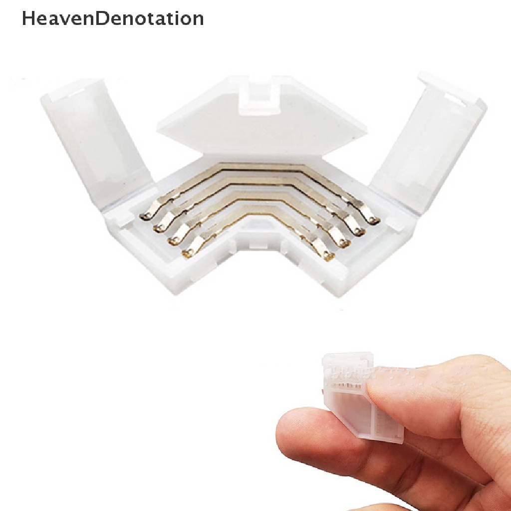 [HeavenDenotation] Konektor RGB Sudut LED 10MM Strip Lampu LED Bentuk L 4pin Untuk 5050pita Light HDV