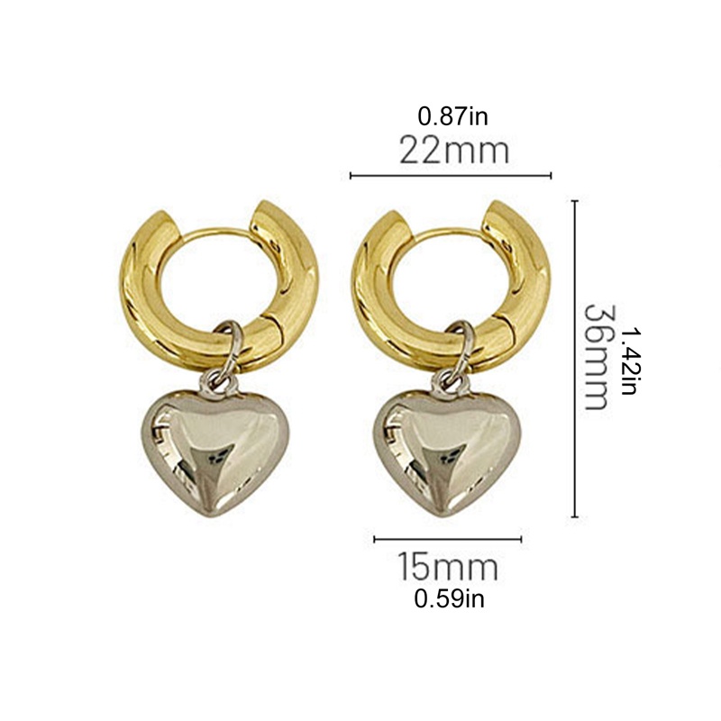 Gadis Jantung Anting Menggemaskan Telinga Hoop Drop Anting-Anting Wanita Cinta Hati Manis Perhiasan Wanita Tindik Stud Earrings