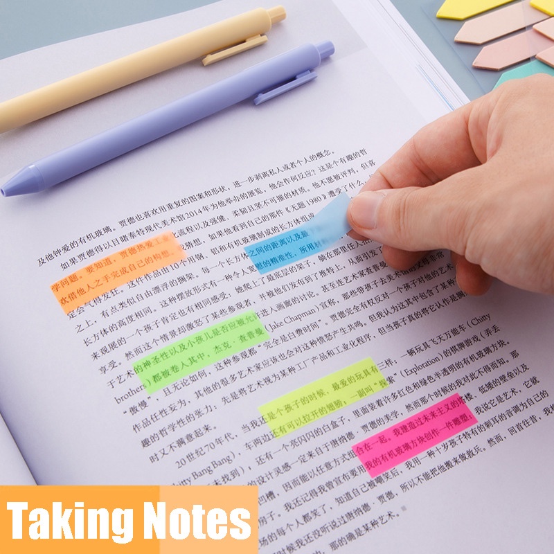 5warna Sticky Note Stiker Scrapbooking Fluorescent Index Notepad Sketchbook Planner Kantor Sekolah Supply Alat Tulis