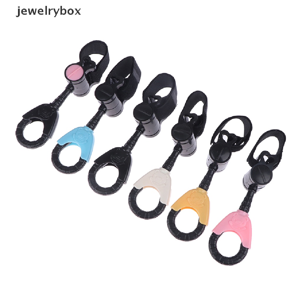 [jewelrybox] 2pcs Pengait Tali Gantungan Stroller Bayi Kartun Beruang360° Rotatable Stroller Hook Butik