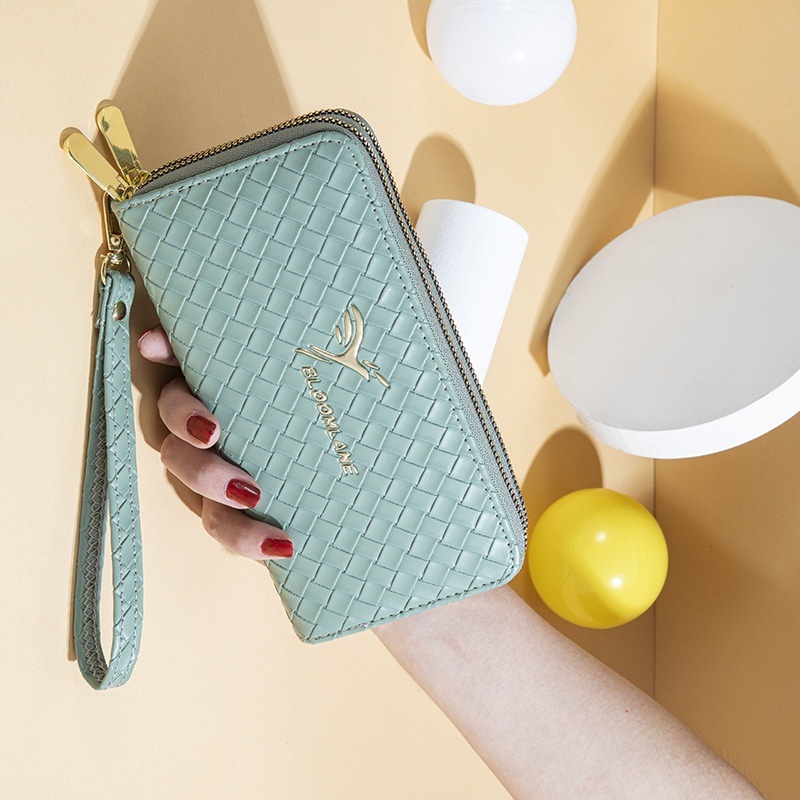 DOMPET PANJANG WANITA MUAT HP 2 RESLETING SLOT KARTU UANG KOIN BRANDED PREMIUM KOREA KULIT ANYAMAN TOSCA ASPEN WA648T5 IMPORT CEWEK FASHION MURAH BATAM SIMPLE REMAJA KEKINIAN