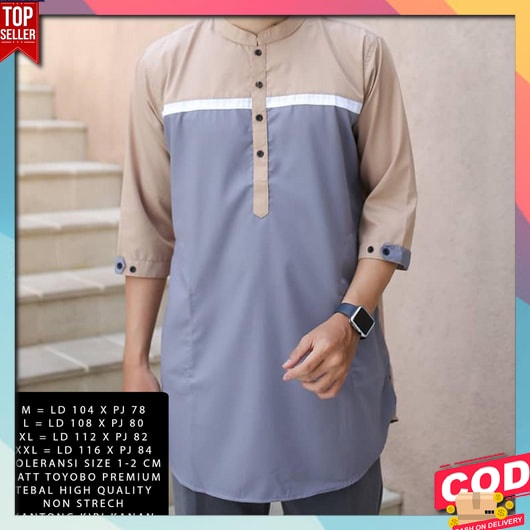 Baju Muslim Pria Dewasa 2023 Lengan Panjang Pendek Terbaru Klambi Cowo Modern Kelambi Hari Raya Atas