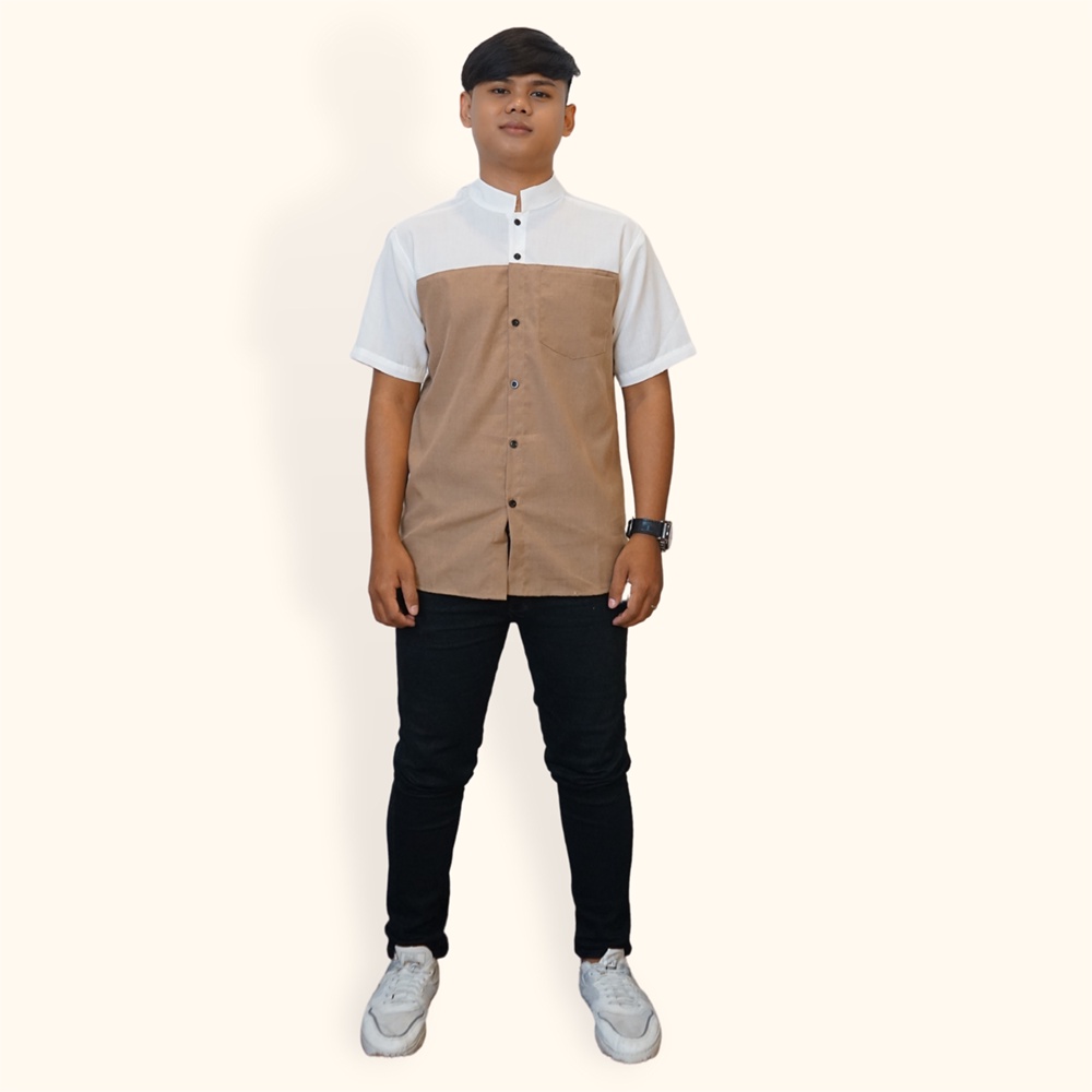 Kemeja koko Casual Lengan Pendek Pria model terbaru kombinasi warna - XSHOP Dimas