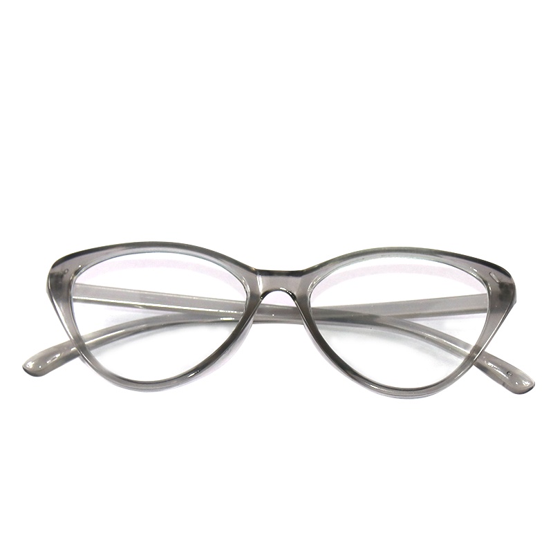 PROMO& Kacamata TransparanAnti Radiasi Wanita Kacamata Korea Wanita Fashion Retro Bentuk Kotak Eyeglasses P-E-Transparent-grey