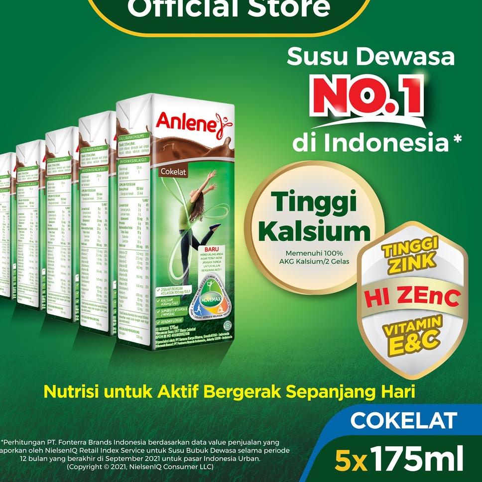 

[KODE 6] Anlene Susu Dewasa UHT Cokelat 5 x 175ml - Nutrisi Tinggi Kalsium Untuk Tulang, Sendi, dan Otot