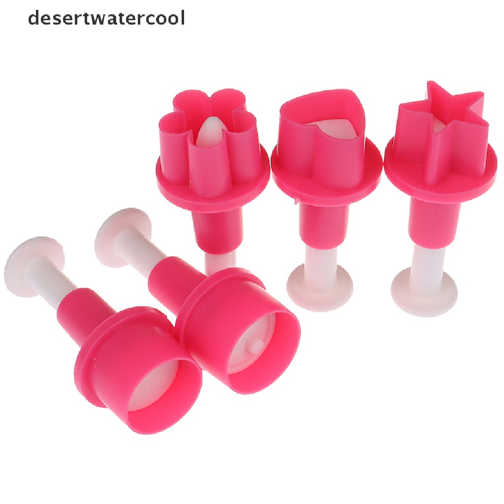 Deid 5PCS Cookie Cutter Cetakan Kue Bintang Kancing Plum Hati Biskuit Fondant Stamp Mold Martijn