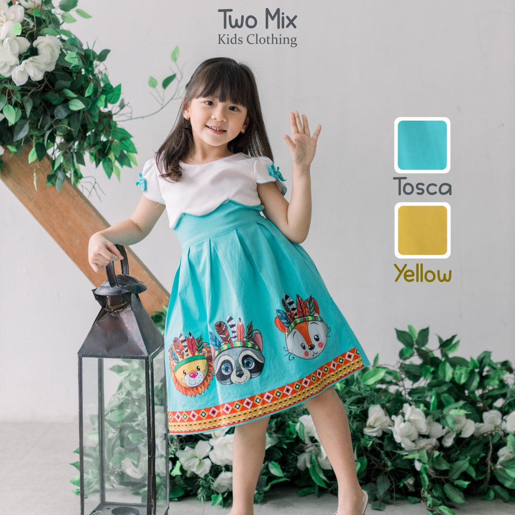 Two Mix - Baju Dress Anak Perempuan Lebaran 2025 1-12 Tahun 4212