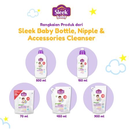 SLEEK Bottle Nipple CLEANSER 150 ml - Sabun Cuci Botol Dot Bayi 150ml - Kemasan Botol EXP 2026