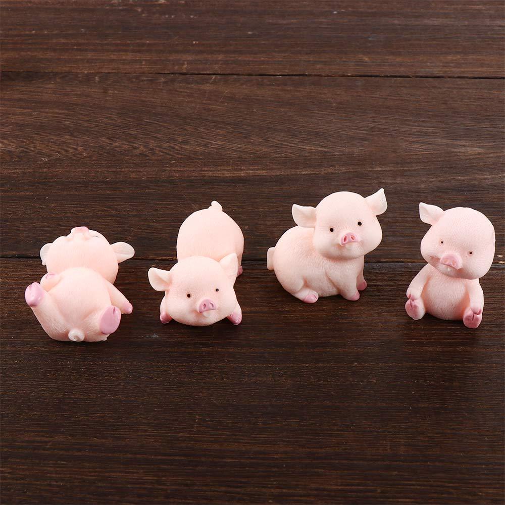 Quinton Pig Miniatur Mini DIY Pink Pig Patung Hewan Nakal Mainan Aksesori Rumah Boneka